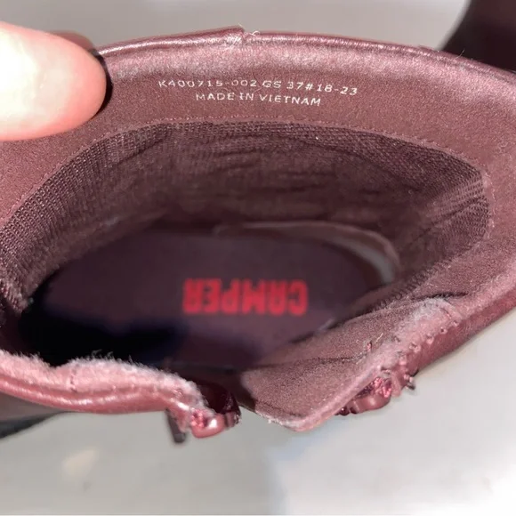 Camper Boots Womens Size 37 Pix Chelsea Brown/Red Zip Lightweight Shoes - Picture 12 of 12